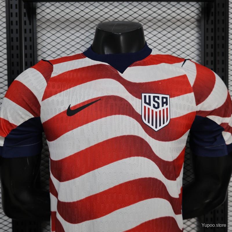 Maillot domicile USA 2026 rayé rouge et blanc