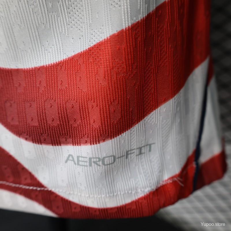 Maillot domicile USA 2026 rayé rouge et blanc