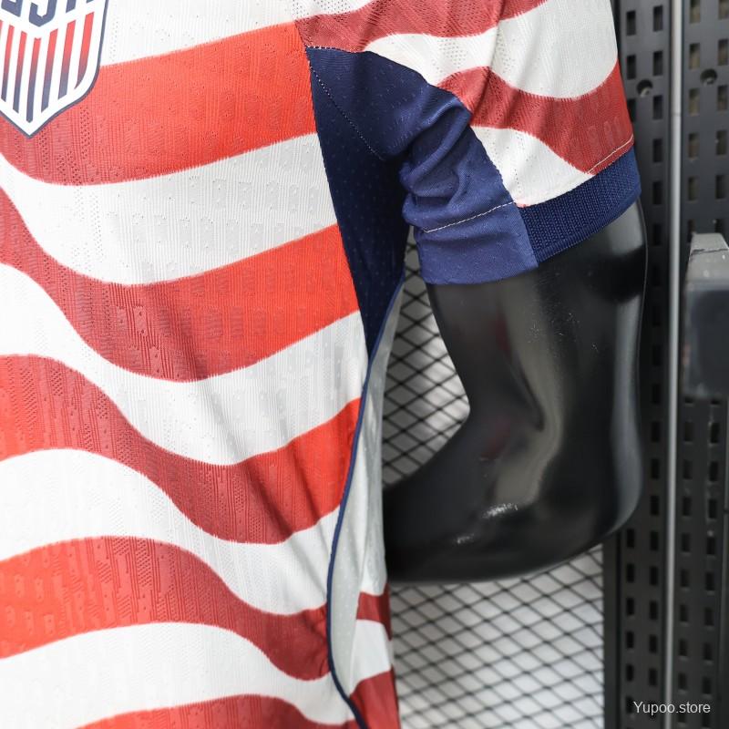 Maillot domicile USA 2026 rayé rouge et blanc