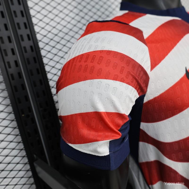 Maillot domicile USA 2026 rayé rouge et blanc