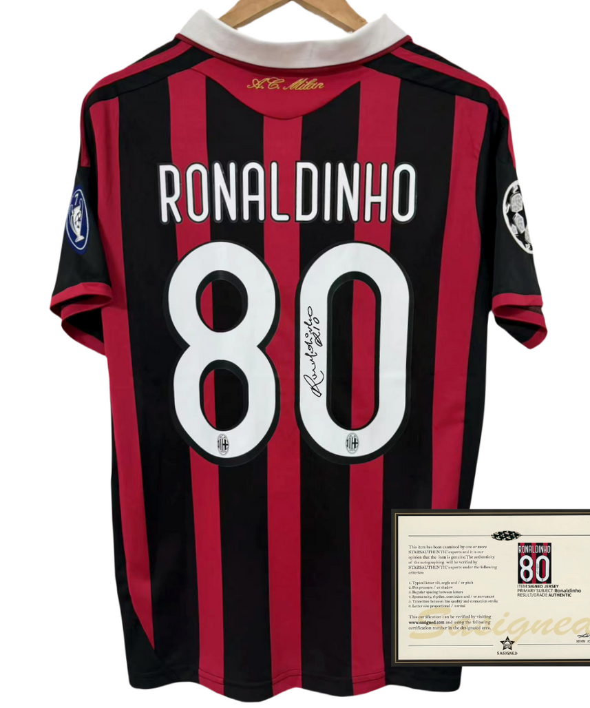 Maillot Signé Ronaldinho AC Milan 09-10