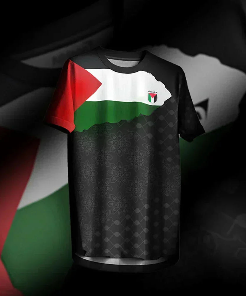 Palestine Football Jersey T Shirts Summer Fashion Short Sleeve Palestinian Flag 3D Print Tshirt Casual O Neck Loose Men Tee Tops freepalstine
