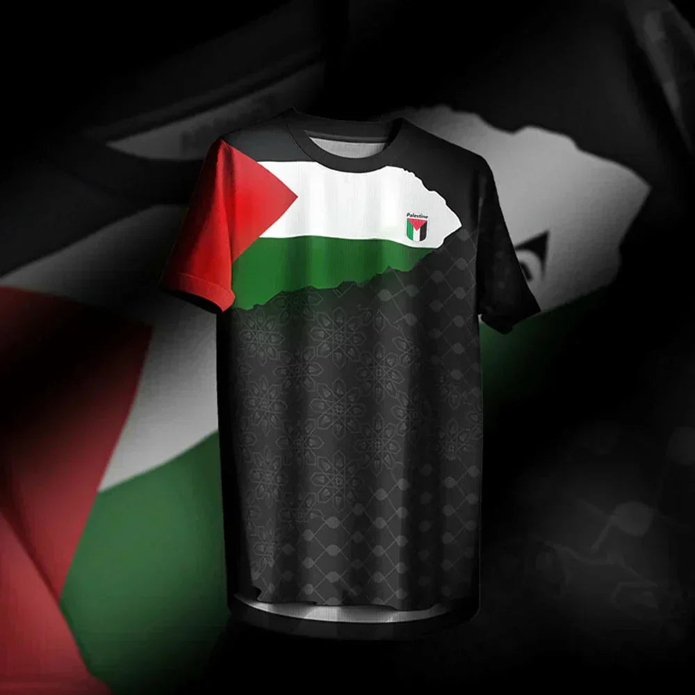 Palestine Football Jersey T Shirts Summer Fashion Short Sleeve Palestinian Flag 3D Print Tshirt Casual O Neck Loose Men Tee Tops freepalstine