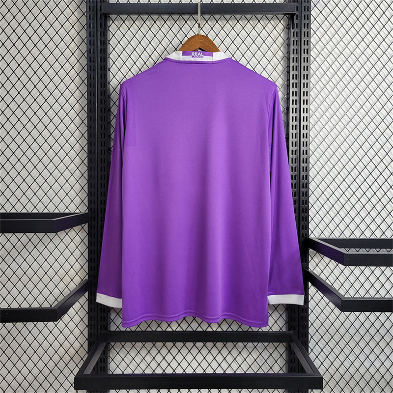 Real Madrid 2016-17 Purple Away Retro Long Sleeve Retro