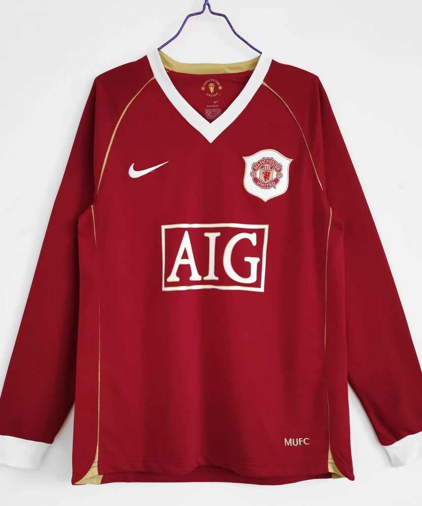 Manchester United 2006-2007 Maillot Domicile Manches Longues