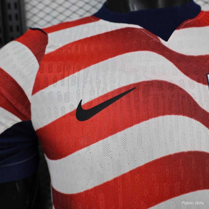 Maillot domicile USA 2026 rayé rouge et blanc